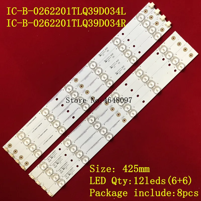 

LED Backlight strip For Leroy LED39C600J IC-B-0262201TLQ39D034L/R 1set=8pcs