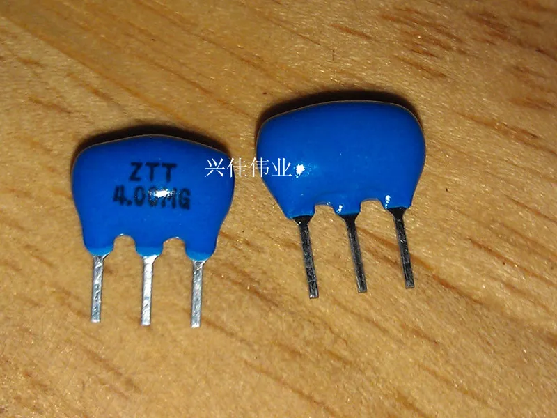 20/PCS  NEW  Ceramic Crystal Oscillator 4. 000mhz 4MHz ZTT 4. 00mg Ceramic Filter Blue Genuine 3 Feet