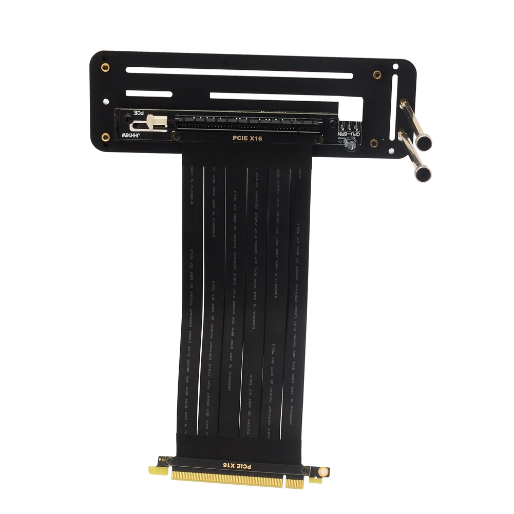 Imagem -03 - Risers X16-x16 30cm 35cm 40cm 50cm Embutido Suporte Externo Pcie X16 Cabo Pci Express X16 Extensor para Placa Gráfica Vertical