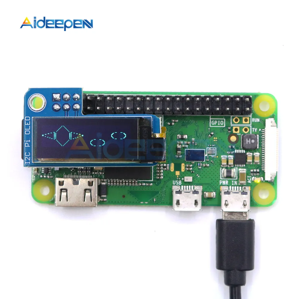 0,91-дюймовый OLED IIC последовательный белый модуль OLED-дисплея 128X32 I2C SSD1306 12832 Плата ЖК-экрана для Raspberry Pi 1 2 3 B+ Pi Zero