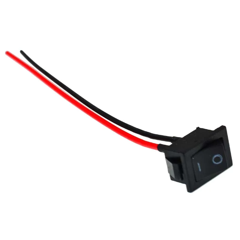 Motor Modify Horn Rocker Switch ON OFF Push Button Switch 6A Electric Vehicle Double Flash Power Switch with 10cm cable 21*15MM