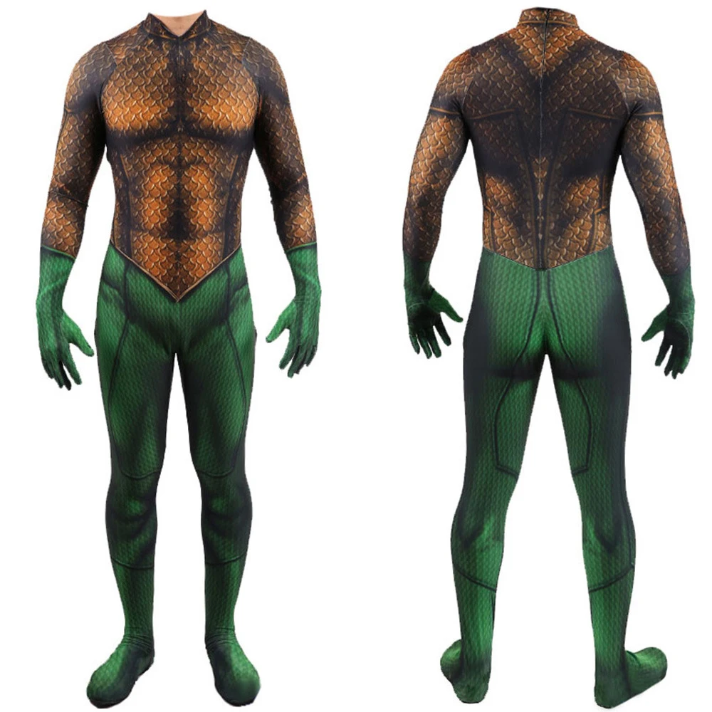 

Aquaman Cosplay Arthur Curry Costume Superhero Spandex Zentai Suits Costume Bodysuit Halloween Costume For Adult Kids