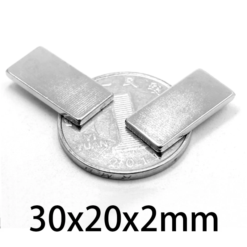 30x20x2mm block crafts Magnets Neodymium magnetic 30*20*2mm NdFeB micro Magnets  30mm*20mm*2mm Cuboid Magnet Strong