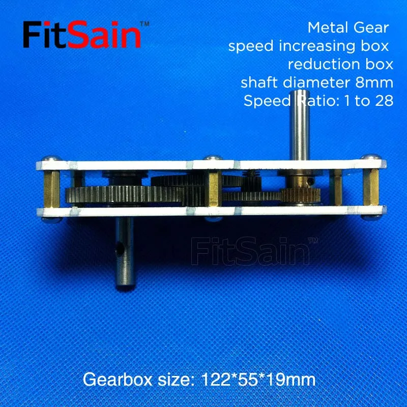 FitSain--1 to 28 Metal  Gear Reducer speed-up box  accelerator large torque accelerator Reducer