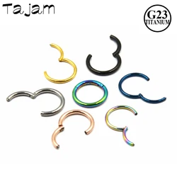 1Piece G23 Titanium Hinged Segment Nose Septum Clicker Ring Ear Cartilage Piercing Lip Rings Body Jewelry For Sexy Girls 16g&14g