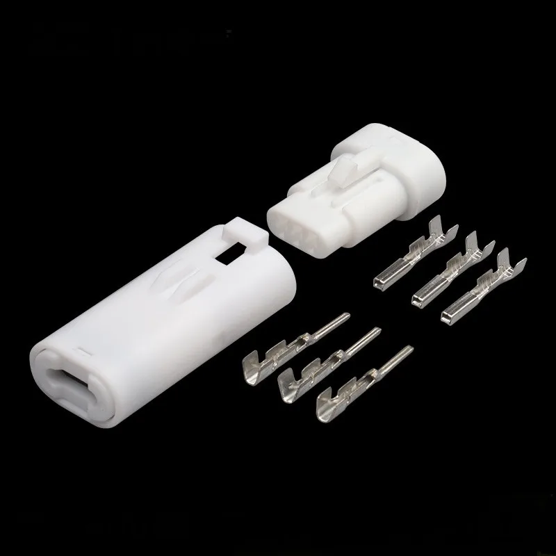 

100 sets 1.2mm 3 Pin way male female white waterproof auto wire connector seat adjustment control plug for 7222-1835 7123-1835