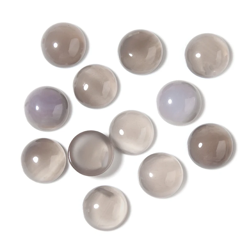 Cabochons en Agate grise pour la fabrication de bijoux, 5 à 10 pièces, en pierre naturelle, 4 à 25mm