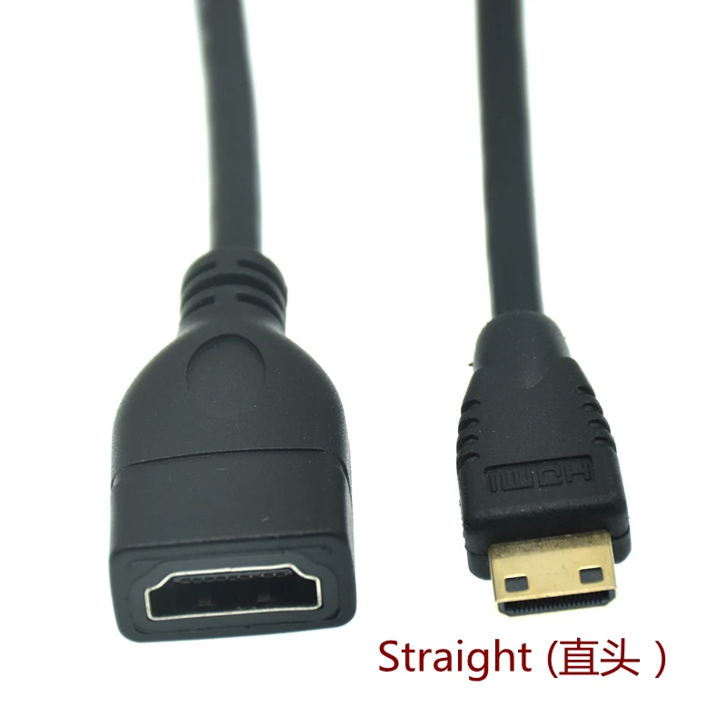 1080P Mini HDMI-compatible To HDMI Cable Male To Female 90 Degree Right Angled Converter Adapter M-F Extension Adapter Connector