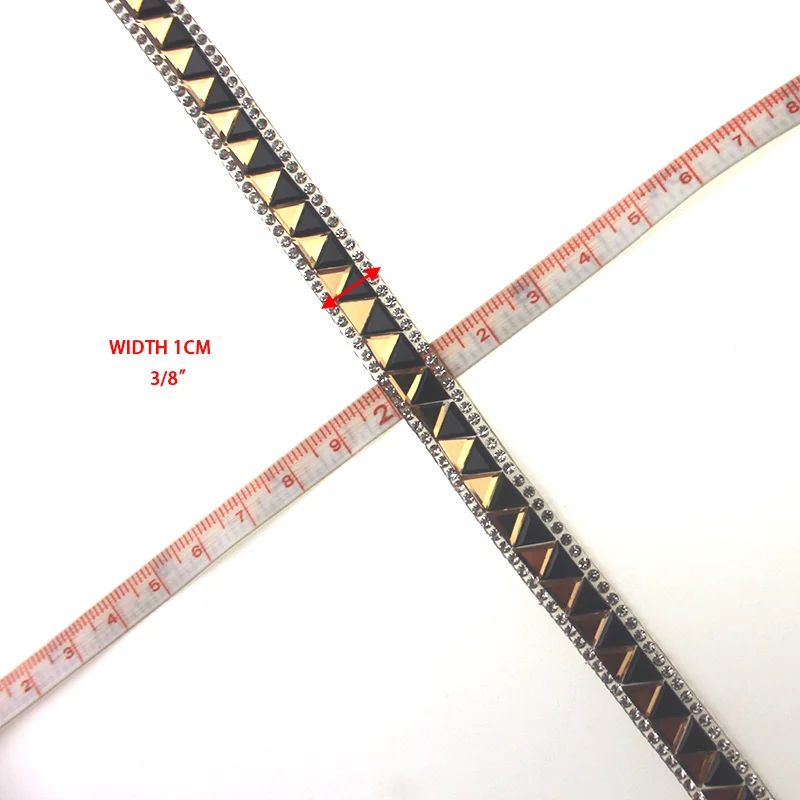 1 Yard Hot Fix Rhinestone Glass Ribbon Crystal Motif Trim Tape Heat Transfer Decorative Clothing Accessories YY068