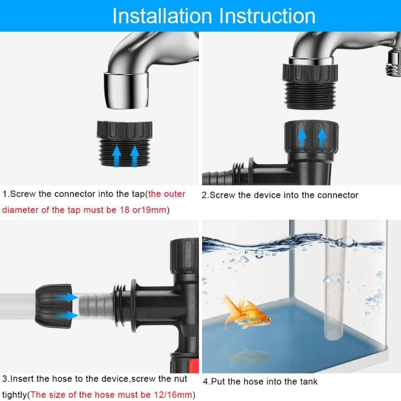 Faucet type aquarium water changer water pump water change tool faucet type water changer fish tank cleaning tool supplies