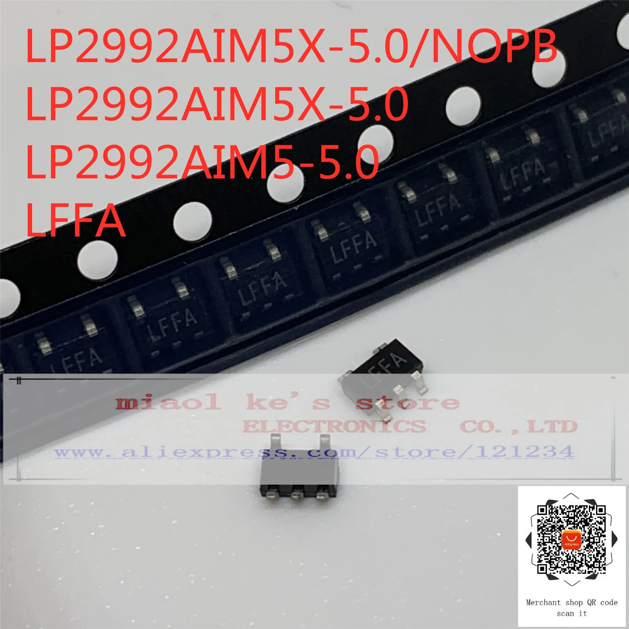 [10pcs]100%New original: LP2992AIM5X-5.0/NOPB LP2992AIM5X-5.0 LP2992AIM5-5.0 LFFA - IC REG LINEAR 5V 250MA SOT23-5/SC-74A