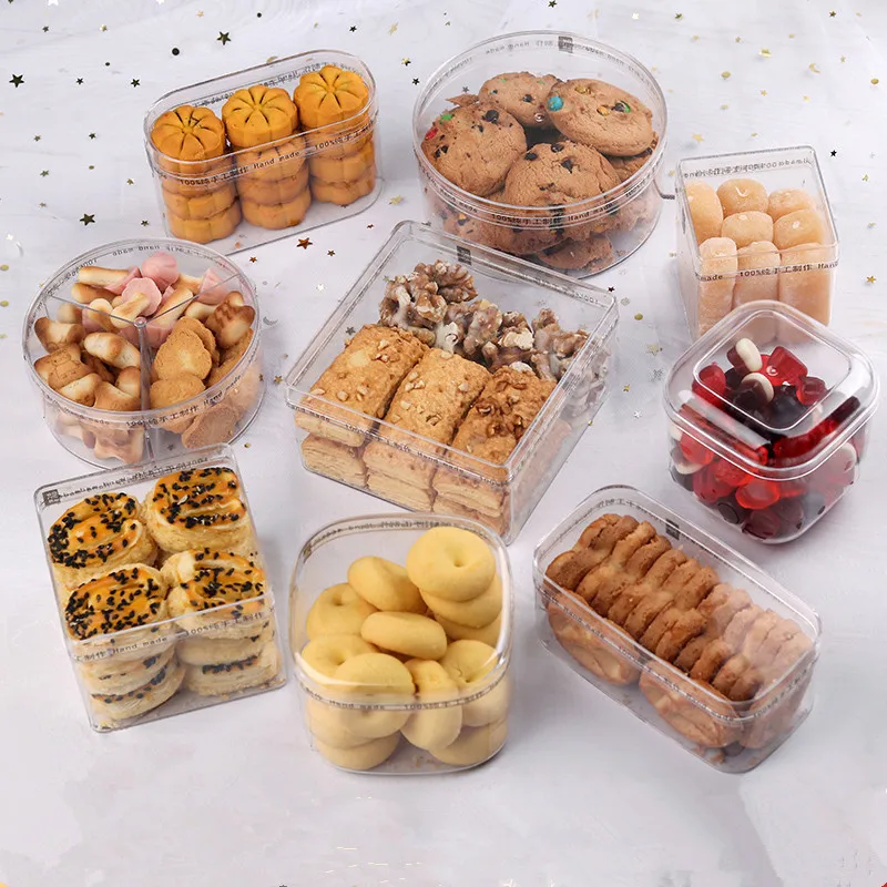 

10pcs Net red hard clear plastic biscuits box handmade cake mousse dessert cup wedding birthday party favors packaging gift box