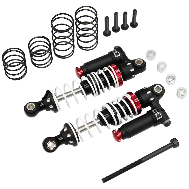 Hot Racing Aluminum 70 mm Scale Look piggyback shocks with adjustable rebound