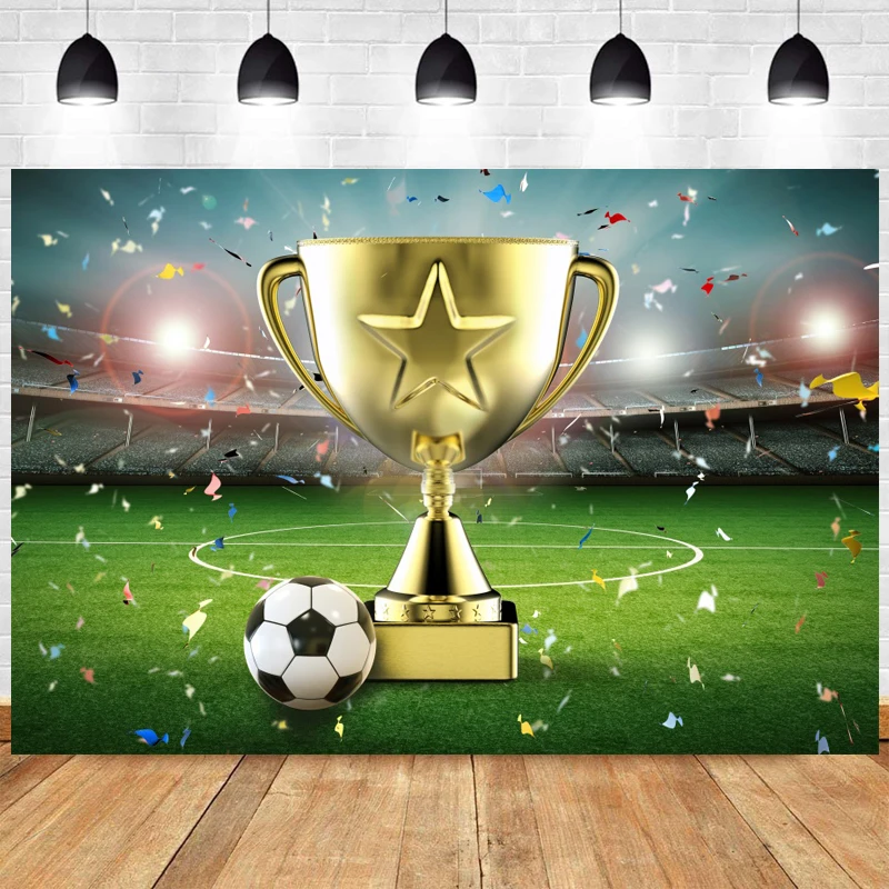 ฟุตบอลฉากหลังรักบี้เด็ก Happy Birthday Party ฟุตบอลเด็กถ่ายภาพพื้นหลังแบนเนอร์ตกแต่ง