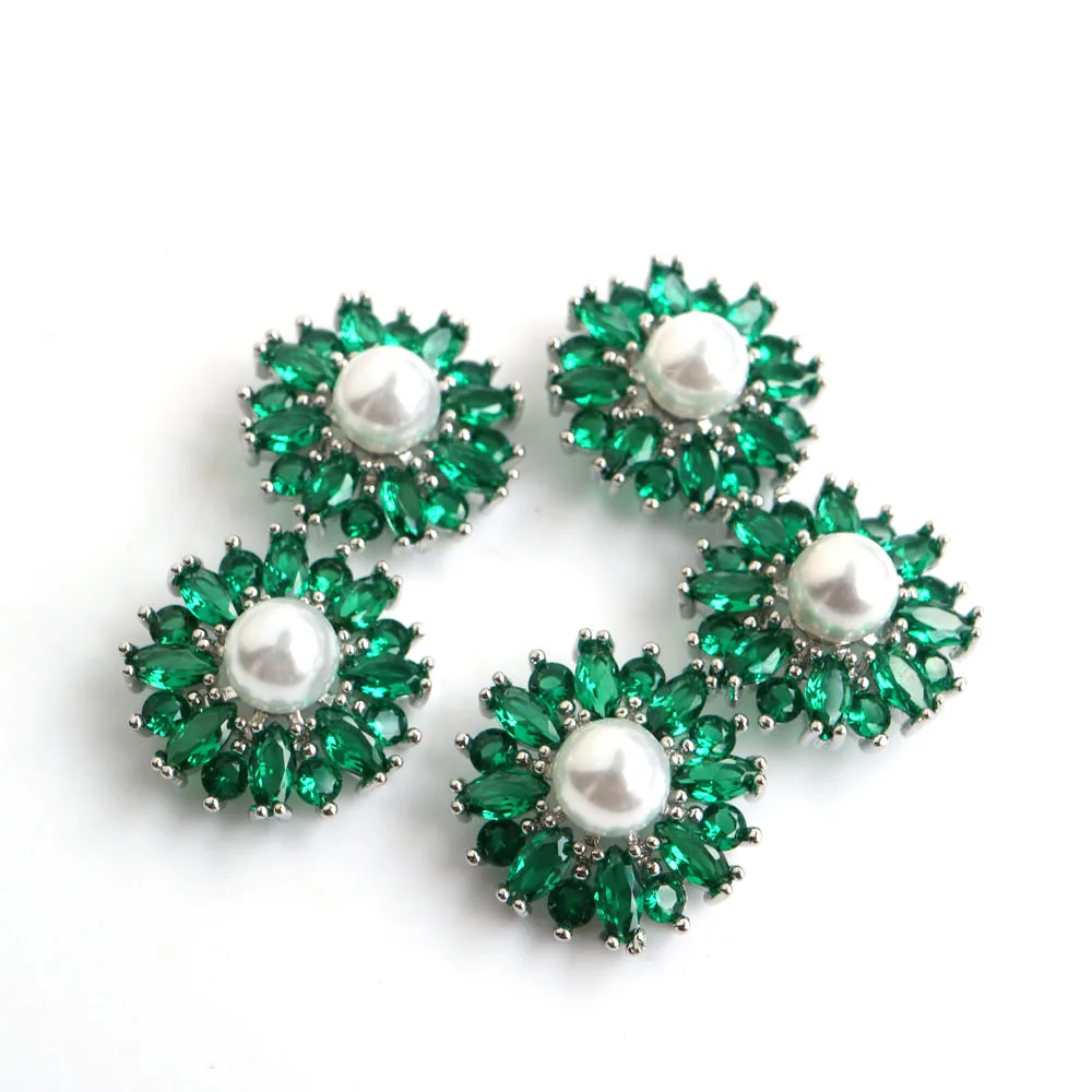 5pc Luxury Crystal Buttons Rhinestone Cubic Zirconia Button for Clothes Decorative CZ Sewing Cashmere Knit Cardigan