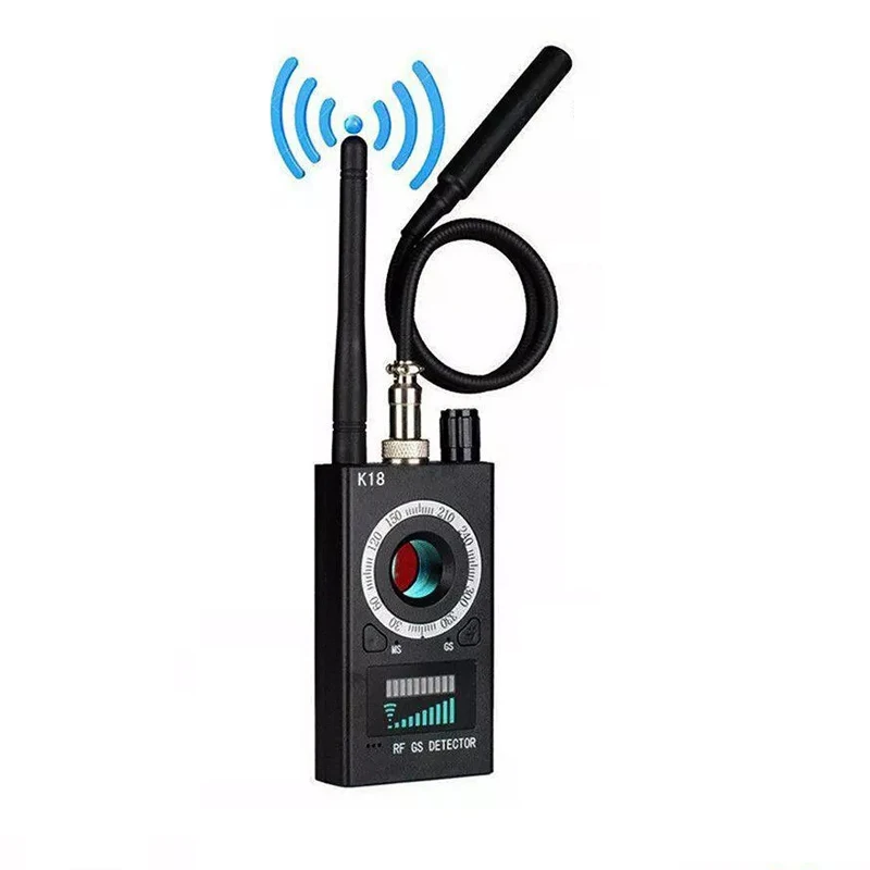 Multifunções Mini Audio Spy Camera Detector, GSM Finder, Lente de sinal GPS, RF Locator, Rastreador Detecção, Câmera sem fio, K18