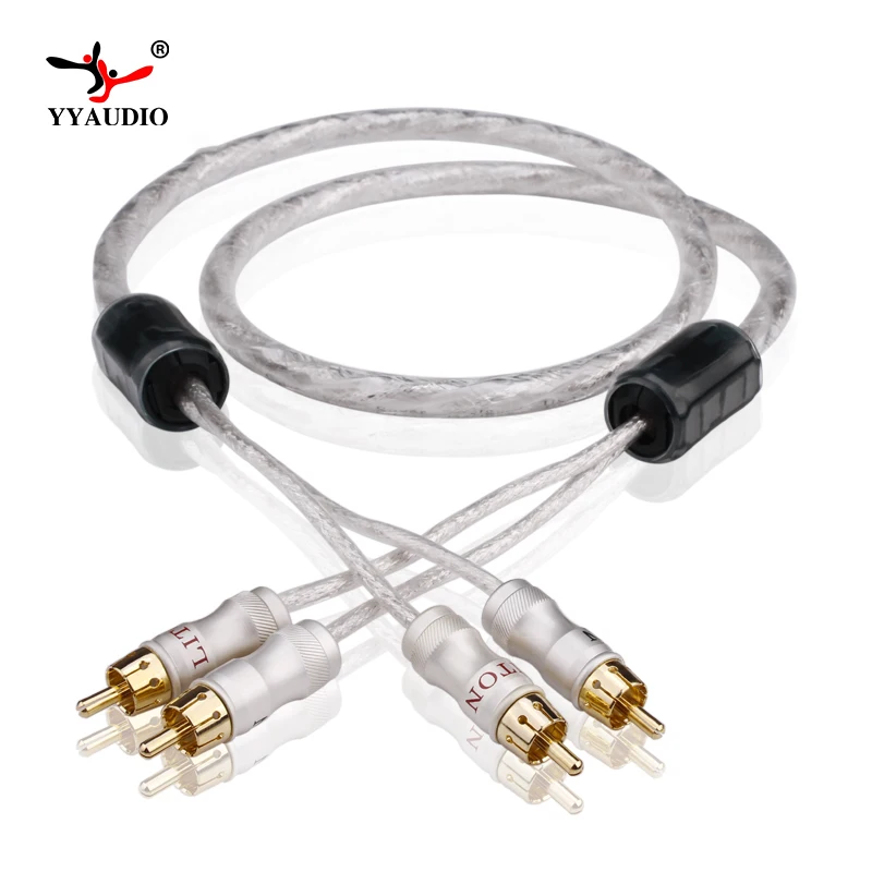 YYAUDIO Liton Posrebrzany podwójny pierścień filtra Fever Kabel sygnałowy audio Linia Wtyczka RCA Kabel audio 0,5 m 1 m 1,5 m 2 m 3 m