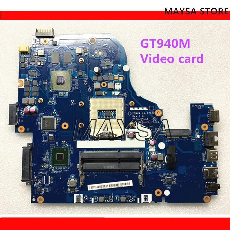 

Z5WAW LA-B702P NBMV211001 Fit For Acer Aspire E5-572G Laptop Motherboard System Mainboard DDR3L S947 HM86 GeForce 940M works