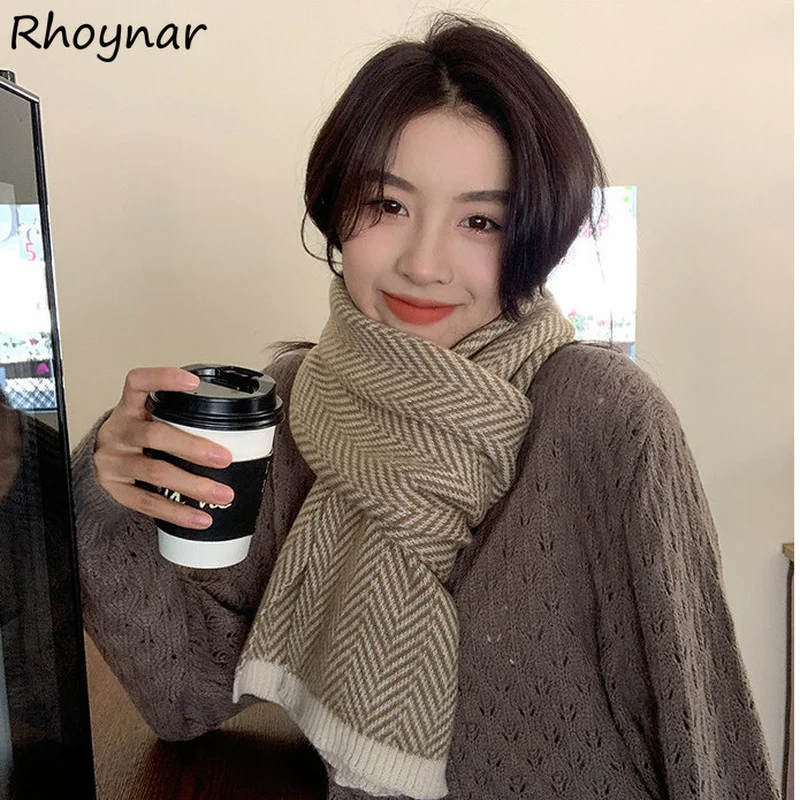 

Scarves Women Popular Striped Vintage Winter All-match Fashion Korean Version New Arrival Female Tender Comfort Students Couples