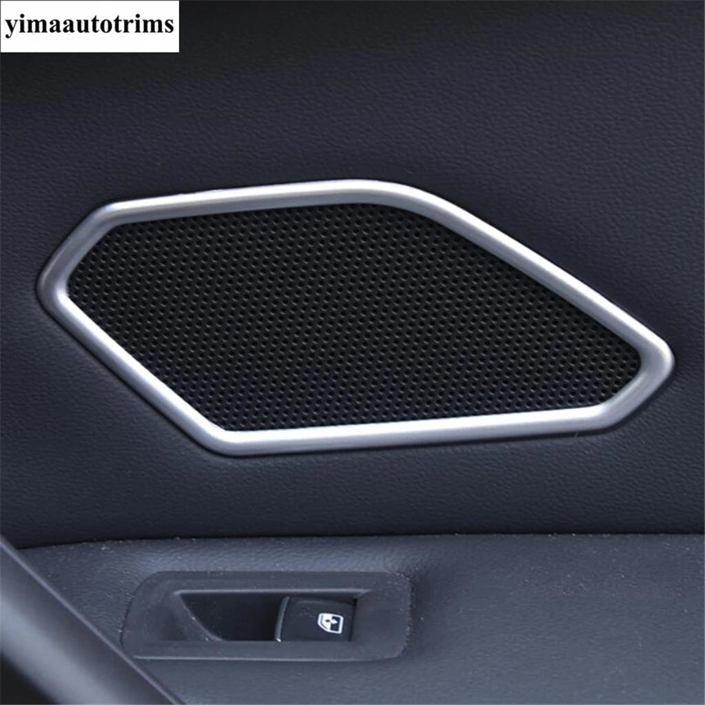 For Volkswagen VW Tiguan MK2 2016 - 2023 Back Door Speaker Decoration Cover Trim ABS Carbon Fiber / Matte Interior Accessories