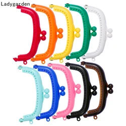 5PCS 8.5CM Candy Color Resin Plastic Purse Frame with Hole Coins Kiss Clasps Handbag Handle Lock Clutch Clasp Purse Accessories