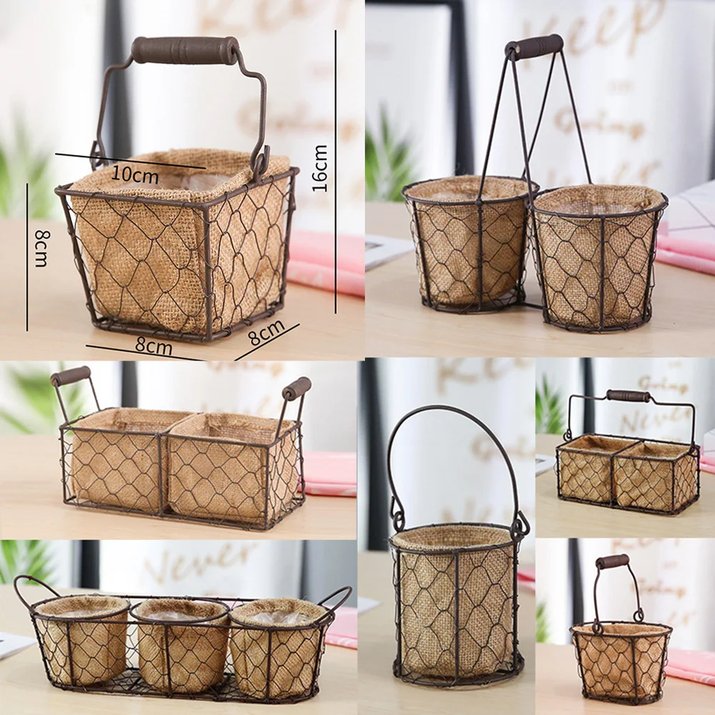 HOT Vintage Wire Baskets for Storage Removable Fabric Liner Wire Storage Basket with Removable Liner Fast Delivery