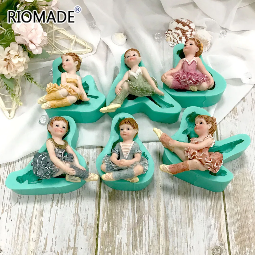 Cute Ballet Dancing Girl Silicone Mold Fondant Cake Decorating Tools Biscuit Chocolate Dessert Sugar DIY Crafts Baking Mould