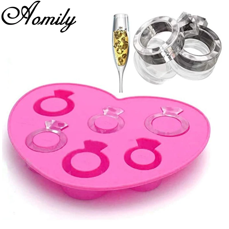 Aomily Diamond Ring Fondant Cake Molds Ice Cube Molds Cake Decorating Jelly Sugar Craft Chocolate Moulds Baking Silicone Molds