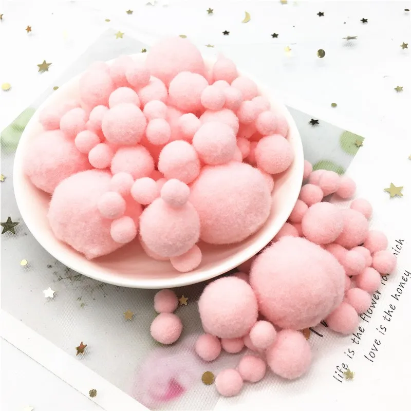 Mix Size Pompoms 8-30mm Mulit Colors Soft Pompone Fur Kids DIY Craft Toys Pom Poms Wedding Decoration Sewing Accessories 20g/lot