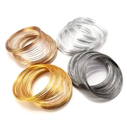 High Quality 100 Loops 0.6mm Memory Beading Steel Wire Loop Circle For Beading Bangle Bracelet Making DIY Jewelry Making Cords