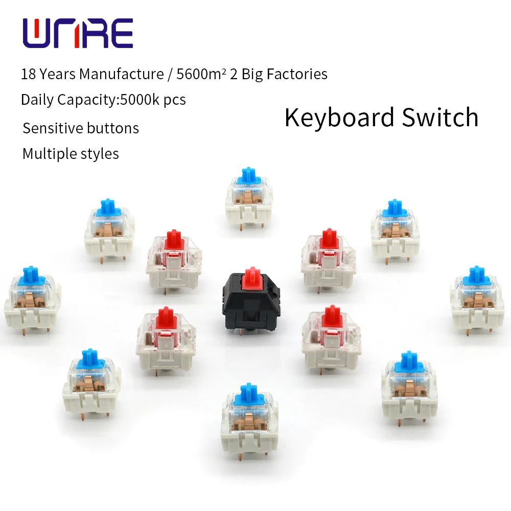 Mechanical Keyboard Switch Black/Red/Blue 3-pin Silent Tactile Button 55GF SMD Game Compatible MX Computer Accessory Switch