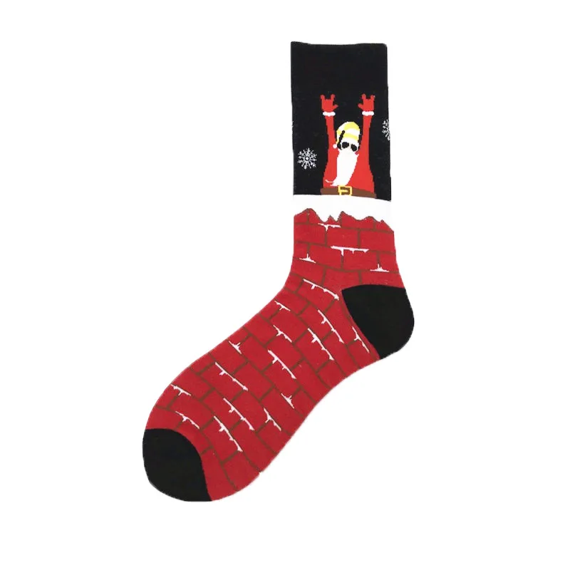 Weihnachten Serie Baumwolle Männer Rohr Socken Lustige Glückliche Persönlichkeit Cartoon männer Lange Socken absorbiert Schweiß Verdicken