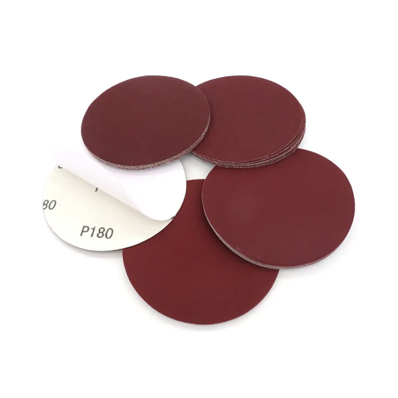 5" 125mm Back Glue Sticker Sandpaper Red Dry Abrasive Sanding Disc 40 60 80 100 120 150 180-2000 Grit