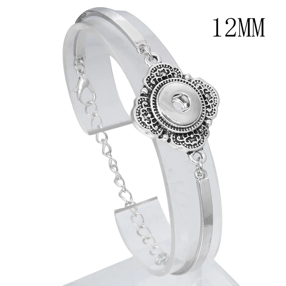 New 12mm Snap Jewelry Adjustable Chain Snap Button Bracelet Metal Snap Bangles Fit 12mm Snaps Button Jewelry