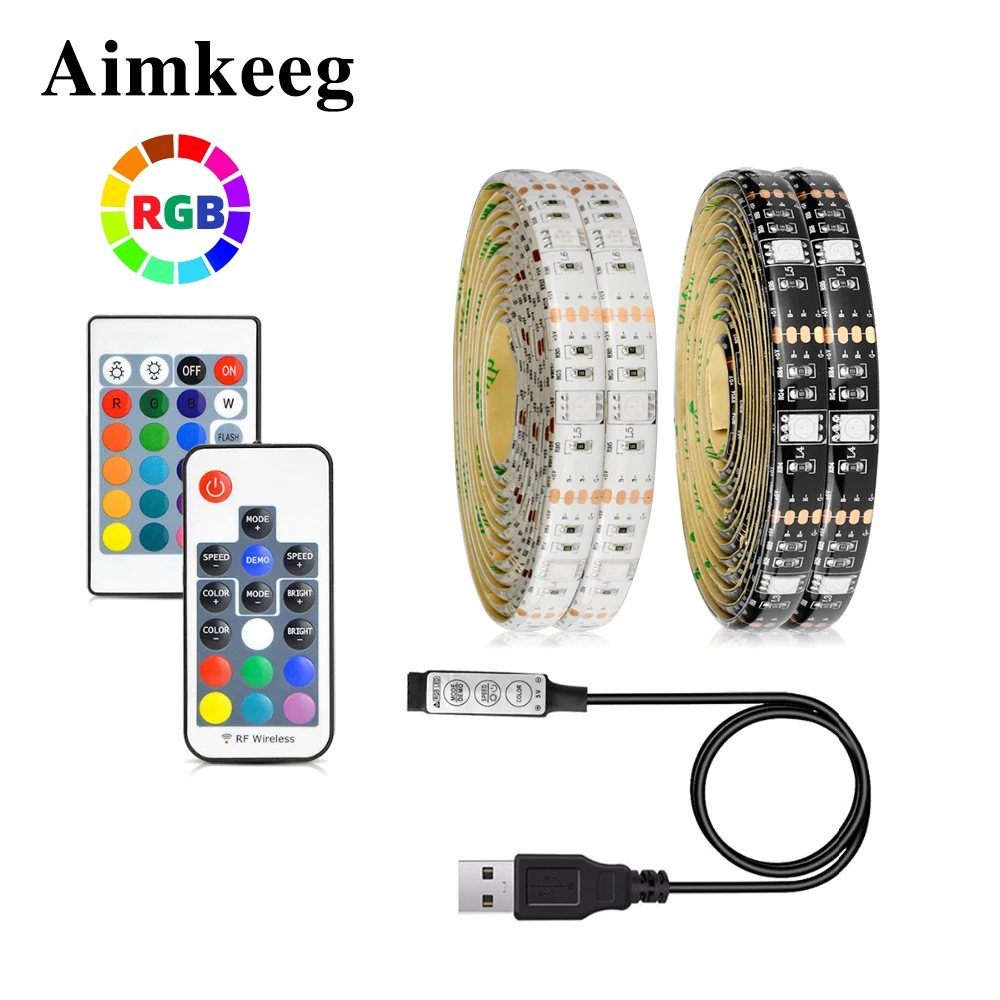 

LED Light strip USB Night Lamp 5V TV Backlight RGB SMD 5050 Flexible Tape Household Car Decoration Lighting el wire