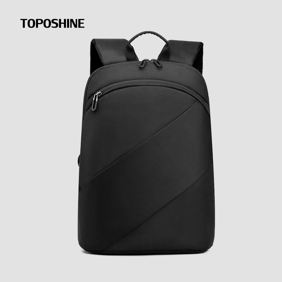 Toposhine Black Oxford Men Backpack Travel Business Male Retro Laptop Bag Men's Schoolbag Travel Bag Man's Backpack Sports Bags