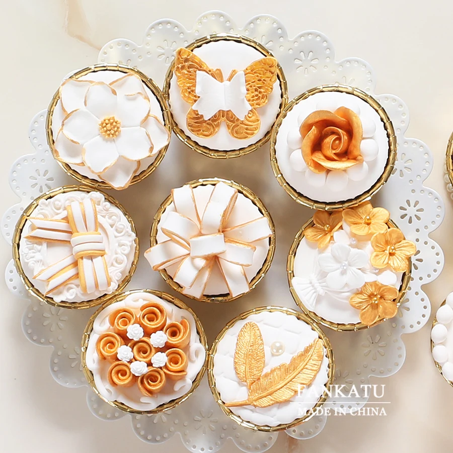 Golden butterfly Window decoration simulation cupcakes dessert table photo props cake model decoration wedding table supplies