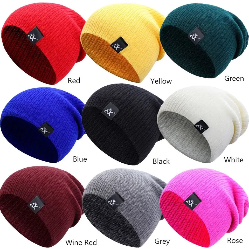 Winter Hats New Beanies Knitted Solid Cute Hat for Women Men  Autumn Female Baggy Cap Warmer Bonnet Ladies Casual Cap