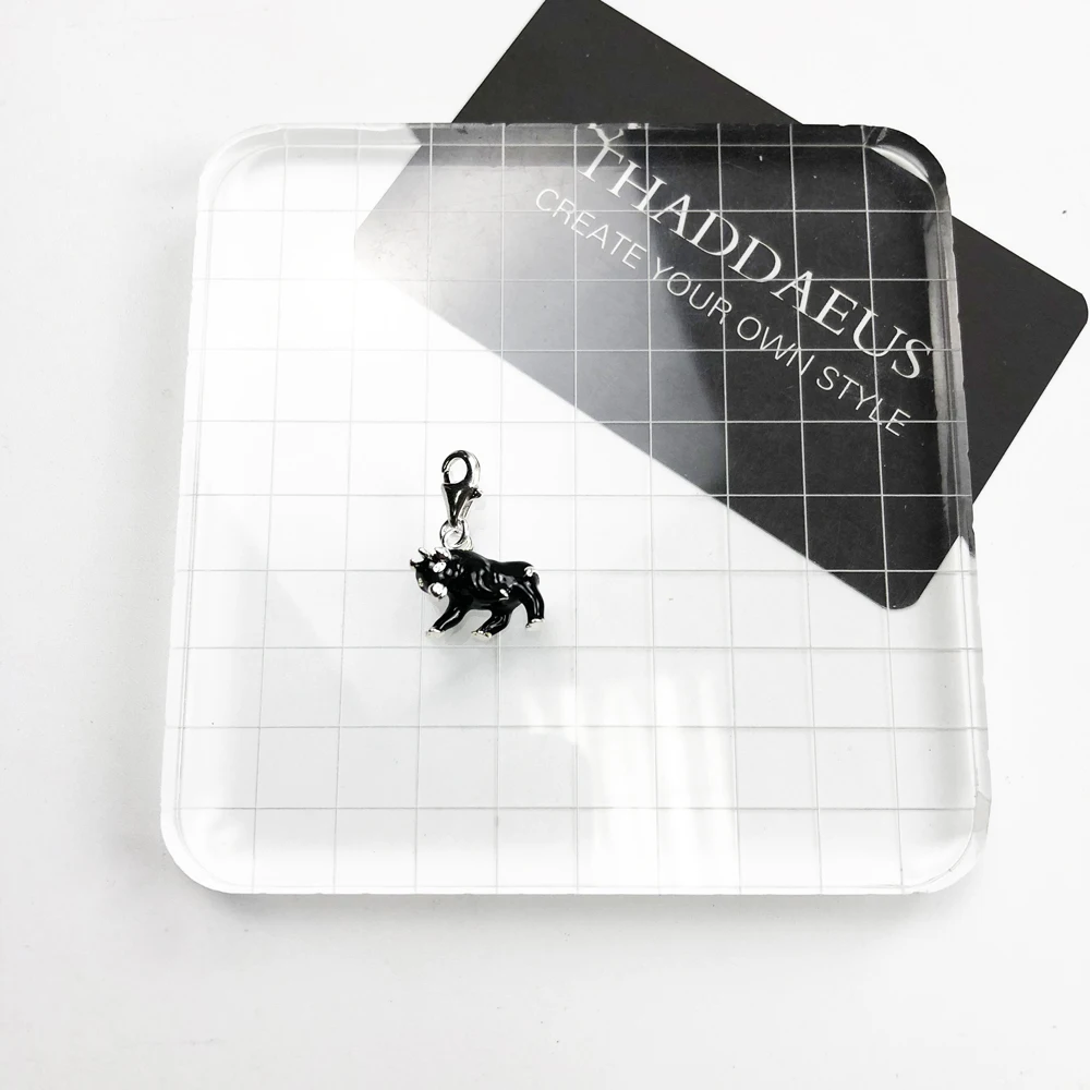 Black Enamel Bullfight Small Charms Bull OX Pendants for Women Men Bracelet Necklace  Diy Pendant Wholesale