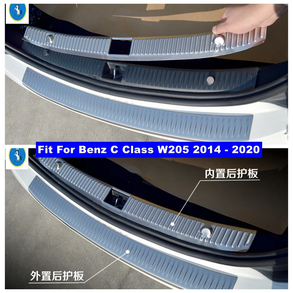 

Accessories Tail Rear Bumper Protector Plate Cover Guard Protection Cover Trim Fit For Mercedes Benz C CLASS W205 2014 - 2021