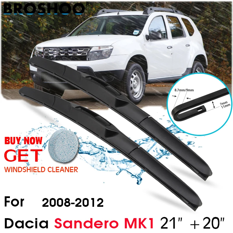 

Car Wiper Blade Front Window Windscreen Windshield Wipers Blades J hook Auto Accessories For Dacia Sandero MK1 21"+20" 2008-2012