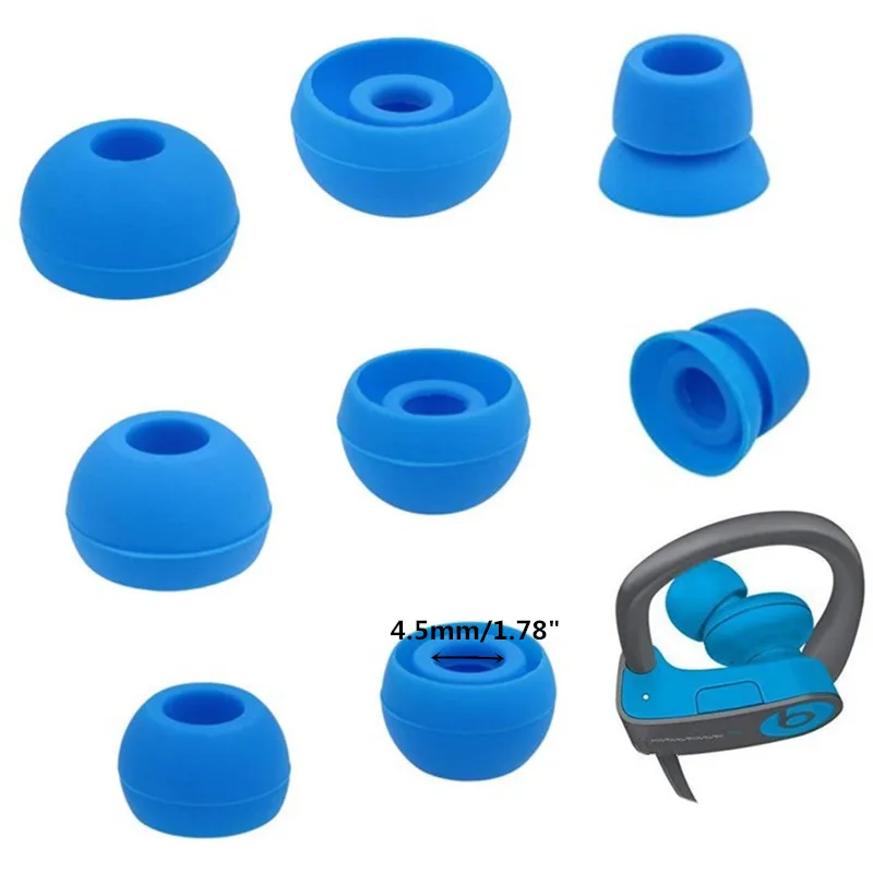4 Pairs Ear Tips Earbuds Silicone Replacement Eargels for Powerbeats1 2 3 Wireless Beats Stereo Headphones Ear Buds