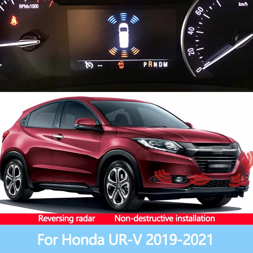 Display Reversing Image Front Rear Radar Parking Detector Kit Sound Warning Indicator For Honda UR-V 2019-2021