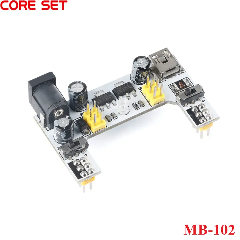 MB102 DC 7-12V Micro USB Interface Breadboard Power Supply Module Regulator 2 Channel Board 3.3V 5V MB-102