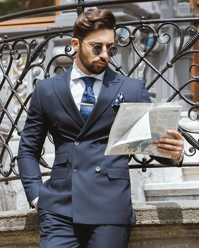 Abiti da uomo 2020 smoking da sposa formale a righe Best Man Suit smoking da sposo abiti da 2 pezzi a due bottoni su misura (giacca + pantaloni)