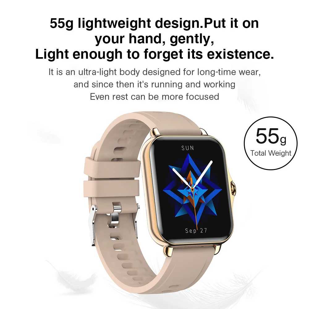 Smart Watch uomo donna Bluetooth chiamata impermeabile Music Control Fitness Tracker Q-8 schermo da 1.69 pollici Smartwatch per Android IOS