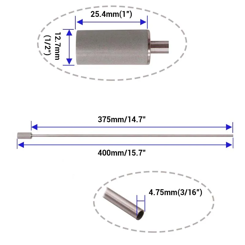 40cm Stainless Steel Aeration Wand 0.5 & 2.0 Micron Homebrew Wort Aeration Fermentation equipment