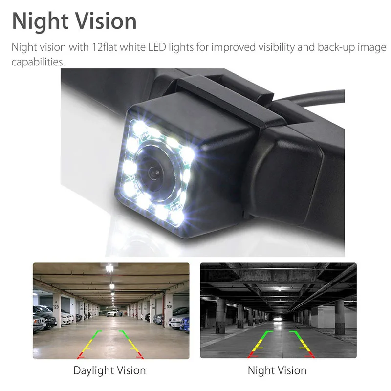 12LED License Plate Frame Car Camera Universal CCD 170 Degree HD Waterproof Night Vision Rear View Reversing Camera