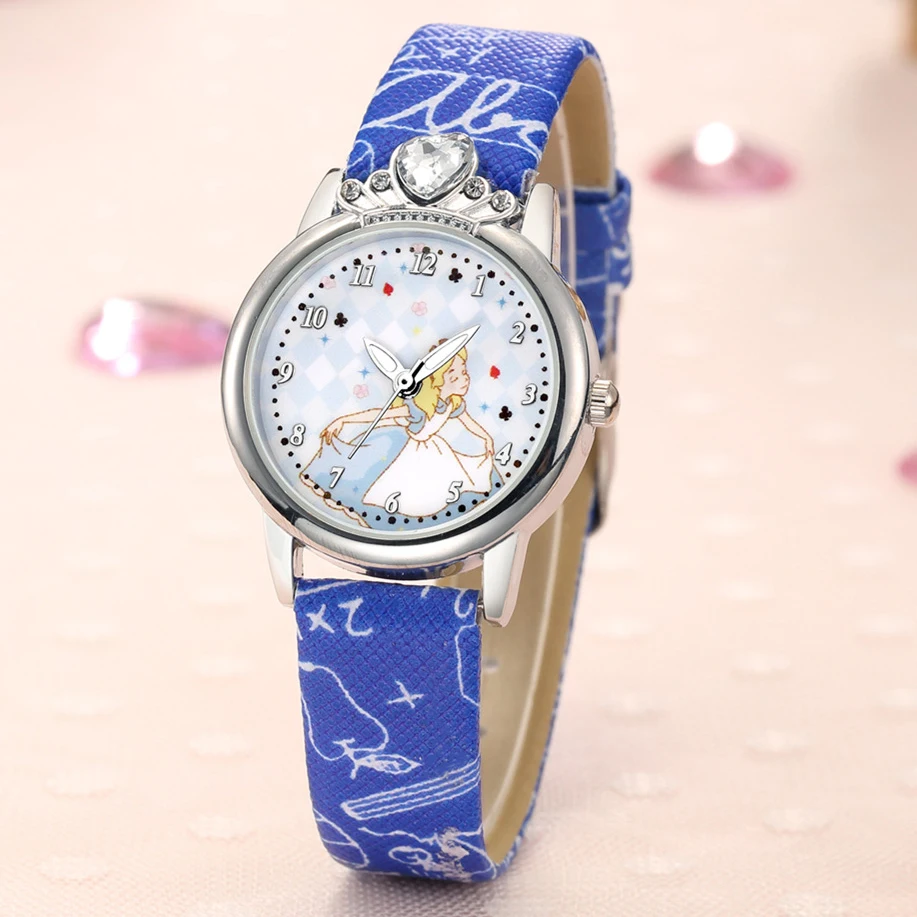 UTHAI CQ73 Kids Quartz Watches for Girls Children Clock Princess Rhinestone Queen Sweet baby Cartoon