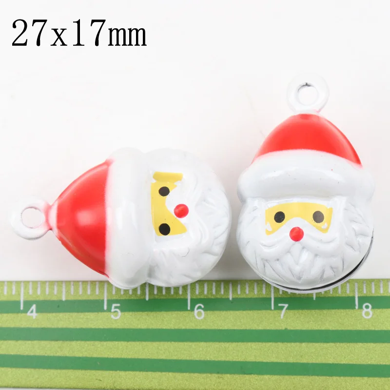 5pcs Jingle Bells Christmas Old Man Ornament Metal Bell for Home Party Tree Pendant Decoration 27mm MZ379